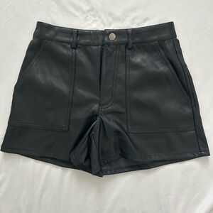 Pacsun Kendall & Kylie leather shorts, black color